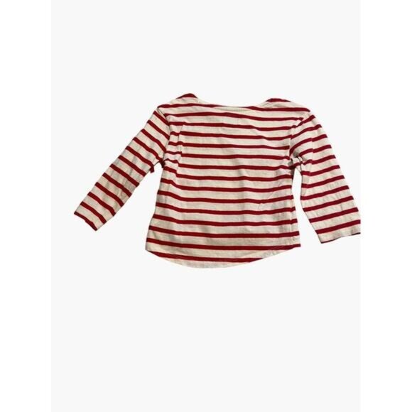 GAP Playtime favorites Striped Top Toddler Size 2 Red Cream Stripe Long - Picture 2 of 4